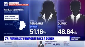 Résultats législatives: Isabelle Périgault (LR) élue dans la 4e circonscription de la Seine-et-Marne face à Aymeric Durox (RN)