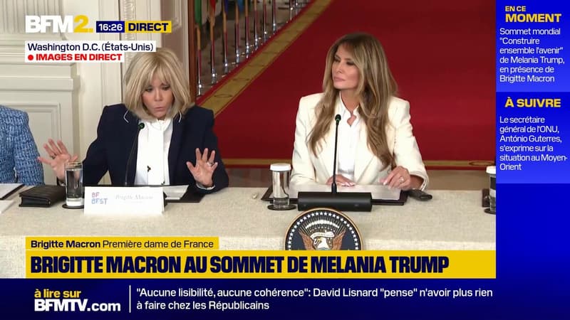 Réseaux sociaux, écrans: Brigitte Macron prend la parole lors d'un sommet de Melania Trump à la Maison Blanche