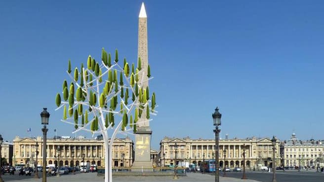 Une éolienne à Paris: du 12 mars au 12 mai 2015, New Wind présentera son Arbre à vent place de la Concorde à Paris