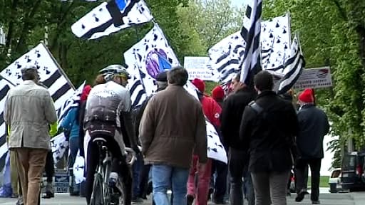 Manifestation du mouvement des "Bonnets rouges" à Saint-Nazaire, en Loire-Atlantique, le 1er mai dernier.