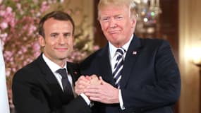 Emmanuel Macron et Donald Trump, le 24 avril, à la Maison Blanche. 