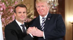 Emmanuel Macron et Donald Trump, le 24 avril, à la Maison Blanche. 