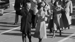 Jimmy et Rosalynn Carter lors de l'"Inauguration Day" en 1977. 