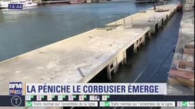 La péniche Le Corbusier commence à émerger