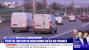 Plus de 300 km de bouchons cumulés en Île-de-France à 17h