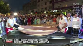 En Serbie, ces cuisiniers ont préparé un steak de 66 kg