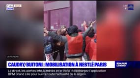 Buitoni: une cinquantaine de salariés de l'usine Caudry ont manifesté devant le siège de Nestlé à Paris