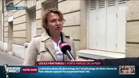 Cécile Frattaroli, porte-parole de la PEEP, favorable à l'allègement des règles sanitaires à l'école