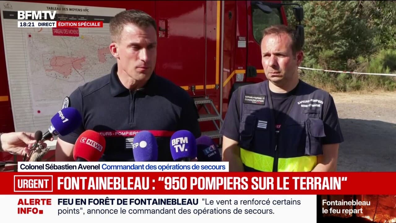 Fontainebleau: "Le vent a renforcé certains points", indique le commandant des opérations de secours