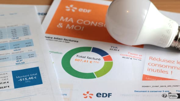 Une facture d'électricité du fournisseur EDF.
