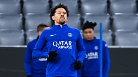 Marquinhos à l'échauffement avant le choc face au Bayern Munich