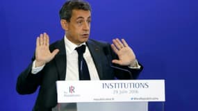 Le président du parti Les Républicains Nicolas Sarkozy le 29 juin 2016 à Paris