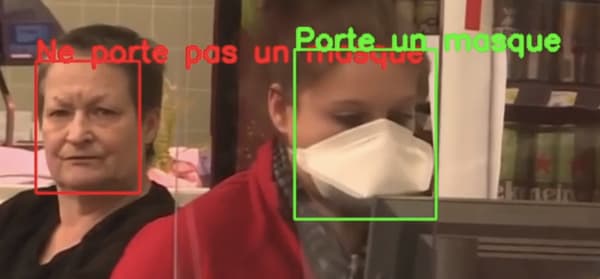La solution de détection de masque de Datakalab. La solution de détection de masque de Datakalab.