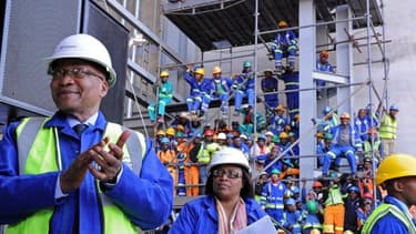 Le président sud-africain Jacob Zuma avait visité le chantier de la centrale de Medupi en 2012, à l'époque où tout allait bien.