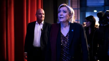 Thierry Légier, Marine Le Pen et Catherine Griset le 4 février 2017 à Lyon.