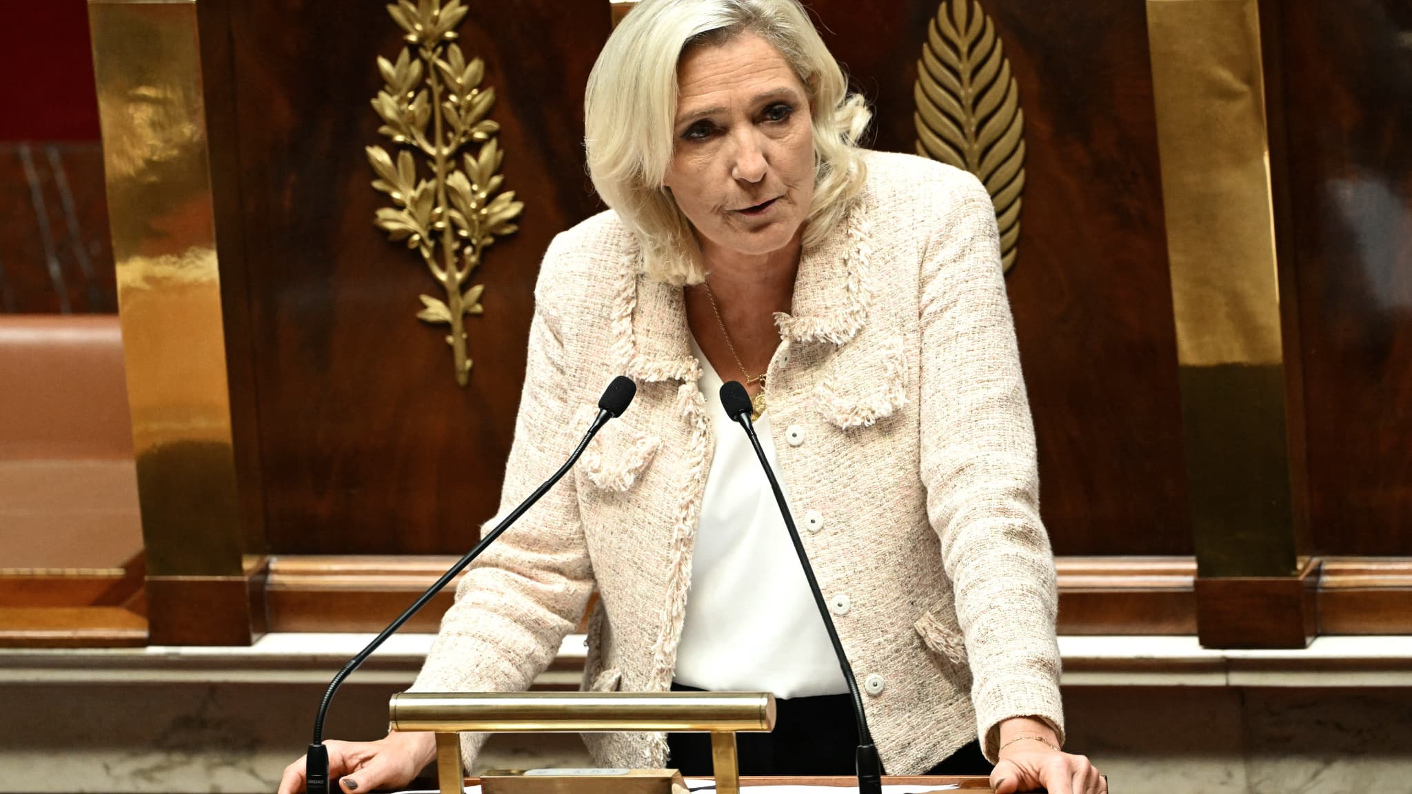 "PAS UNE OPTION MAIS UNE OBLIGATION": MARINE LE PEN DEMANDE À EMMANUEL MACRON DE DISSOUDRE L'ASSEMBLÉE