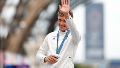 Valentin Madouas, médaillé d'argent de l'épreuve de cyclisme en ligne aux JO de Paris - le 03/08/2024