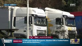 "On se fait caillasser, parce qu'on roule. Je sais pas où va ce pays" dénonce Eric, routier