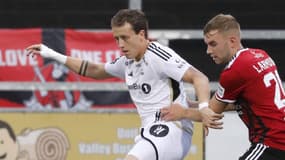 Ole Saeter (à gauche) avec Rosenberg en Conference League face aux Crusaders, juillet 2023