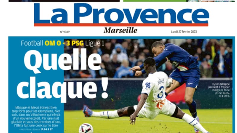 OM-PSG: "Quelle claque !" la presse marseillaise assommée par Mbappé après le Classique