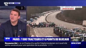 Mobilisation des agriculteurs autour de Paris: "Tous les blocages ne sont pas encore en place", indique Yohann Barbe (FNSEA)