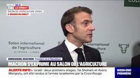 Écologie et agriculture: Emmanuel Macron estime qu'à "trop contraindre nos agriculteurs on perd de la capacité à produire notre alimentation chez nous"