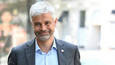 Laurent Wauquiez, président de la région Auvergne-Rhône-Alpes, arrive au siège de LR le 20 juillet 2021 à Paris