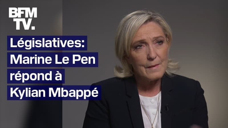 Législatives: Marine Le Pen répond à Kylian Mbappé, qui a appelé à ne pas laisser le pays à l'extrême droite