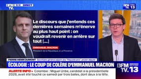 Écologie: "C'est le symbole d'un président qui n'a plus de majorité", estime Pierre-Henri Dumont (LR) après le coup de colère d'Emmanuel Macron 