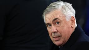 Carlo Ancelotti lors du match Liverpool-Real Madrid (2-0, Ligue des champions), le 27 novembre 2024
