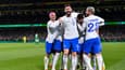 La joie des joueurs de l'équipe de France face à l'Irlande, le 27 mars 2023.