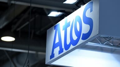Le logo de l'entreprise française de services numériques Atos
