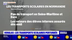 Verglas: les transports scolaires perturbés en Normandie