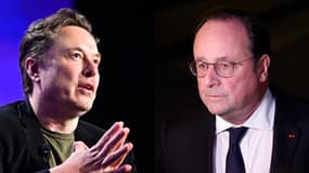 Elon Musk et François Hollande (montage)