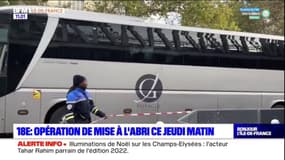 Paris: opération de mise à l'abri de migrants dans le 18 arrondissement