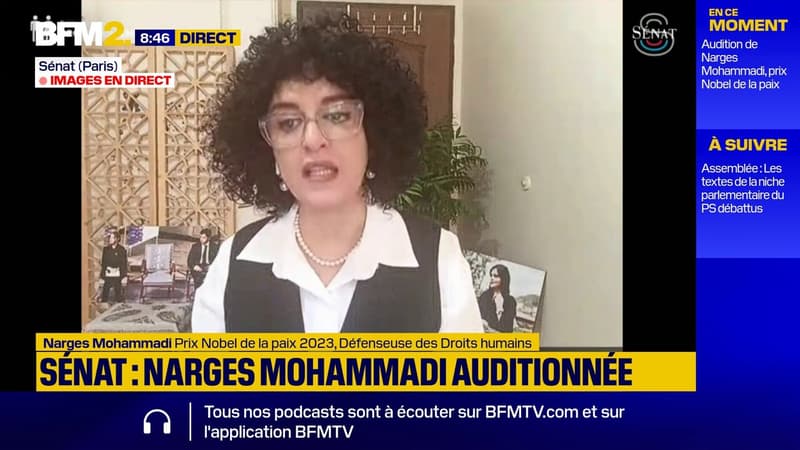 Narges Mohammadi, prix Nobel de la Paix, auditionnée au Sénat