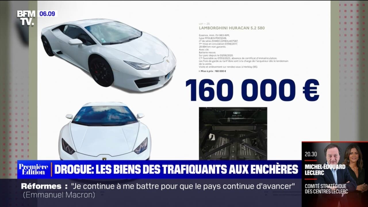 Lamborghini, Rolex... Des biens saisis aux trafiquants de drogue mis en  vente aux enchères