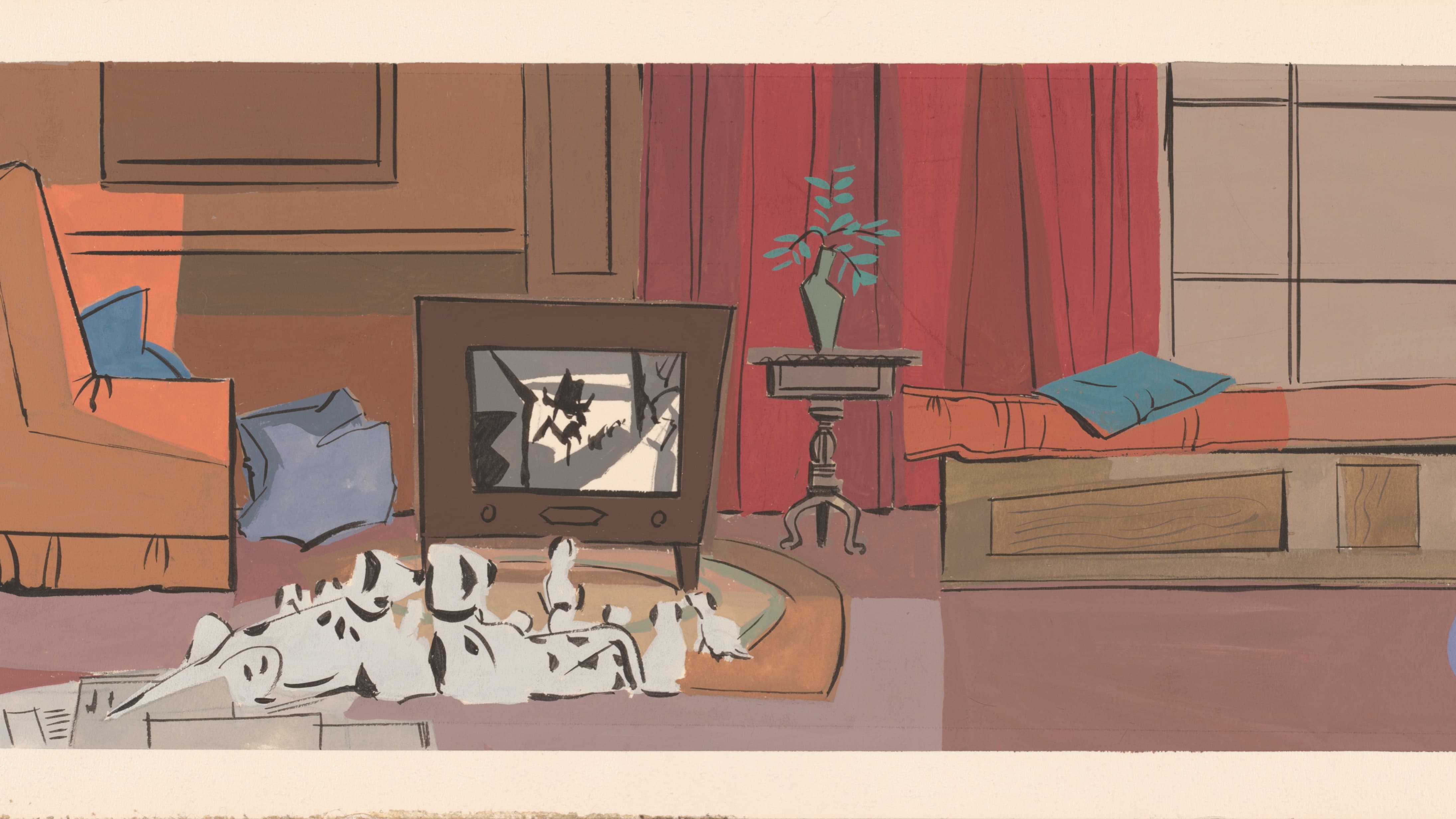 Concept Art de Walt Peregoy pour Les 101 Dalmatiens (1961)