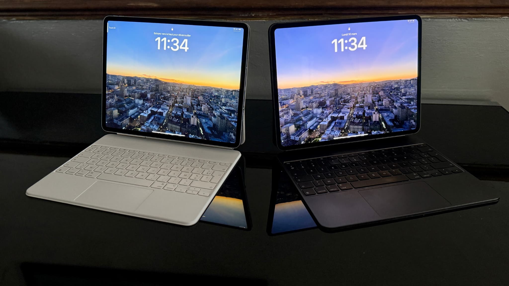 A gauche: l'iPad Air M3 - A droite: l'iPad Pro M4