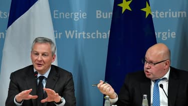 Les ministres de l'Economie français et allemand Bruno Le Maire et Peter Altamier.