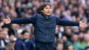 Antonio Conte pendant un match de Tottenham en mars 2023 