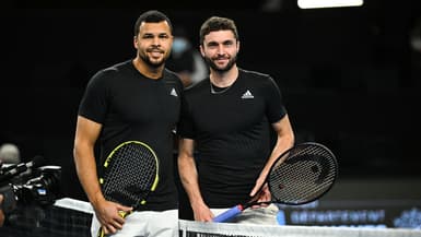Jo-Wilfried Tsonga et Gilles Simon lors du tournoi de Marseille en février 2022