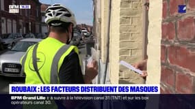 Roubaix: les facteurs distribuent des masques