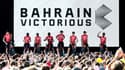 L'équipe de la Bahrain Victorious le 28 juin 2022.