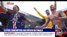 Les images exclusives des joueurs du PSG dans les vestiaires après leur qualification en finale de Ligue des Champions (document RMC Sport)