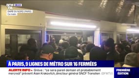 Grève: les images de la cohue dans le métro parisien ce lundi matin