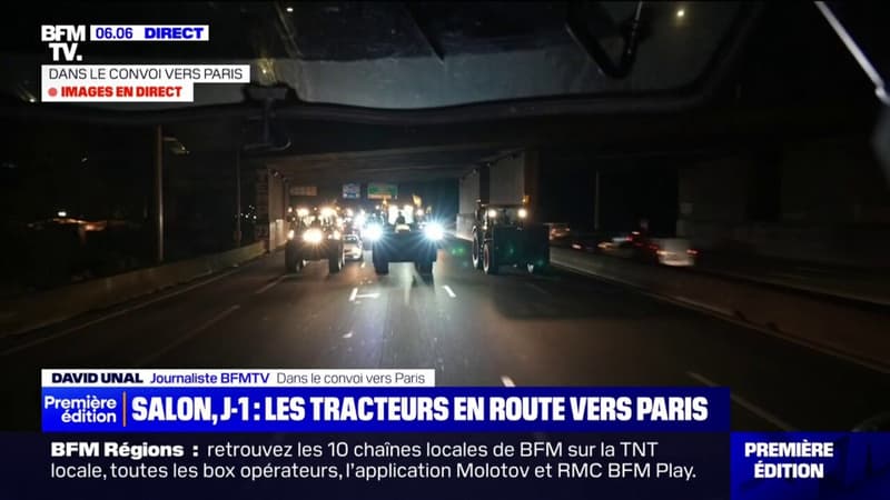 Colère des agriculteurs: un convoi de tracteurs approche de Paris