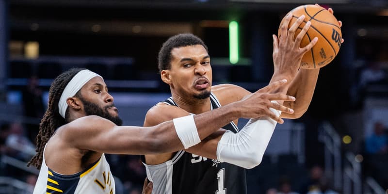 Victor Wembanyama lors d'Indiana-San Antonio, le 13 octobre 2025 en pré-saison NBA