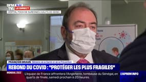 François Braun "appelle tous les patients fragiles à se faire vacciner" et "demande à ce que l'on mette le masque dans les transports en commun" même s'il n'est pas obligatoire 