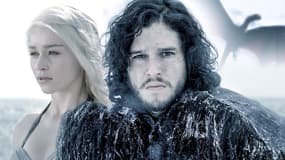Kit Harington et Emilia Clarke, héros de "Game of Thrones".